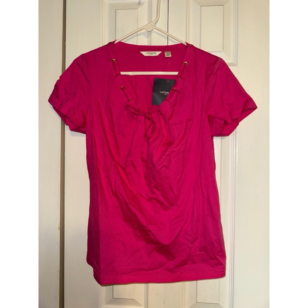 Liz Claiborne Fuchsia Short Sleeve Top
